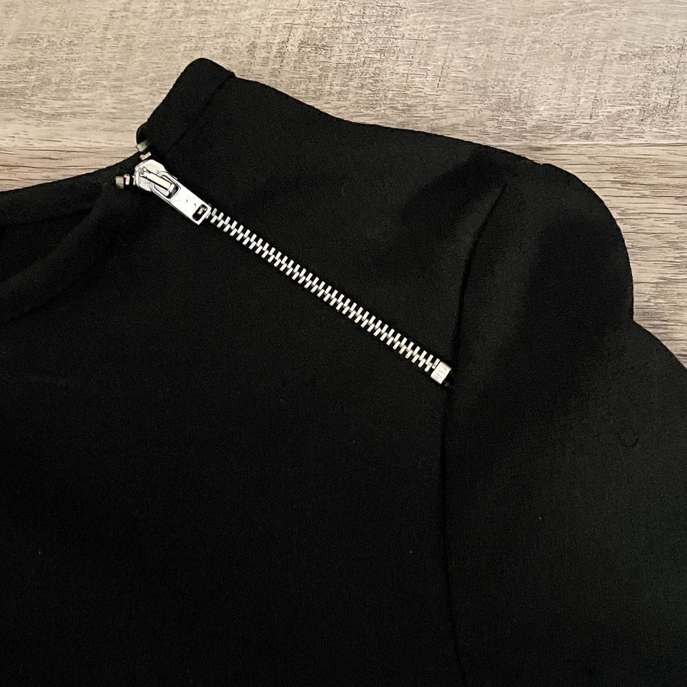 Zara Basic Flowing Box Pleated Mini Shift Dress S… - image 7